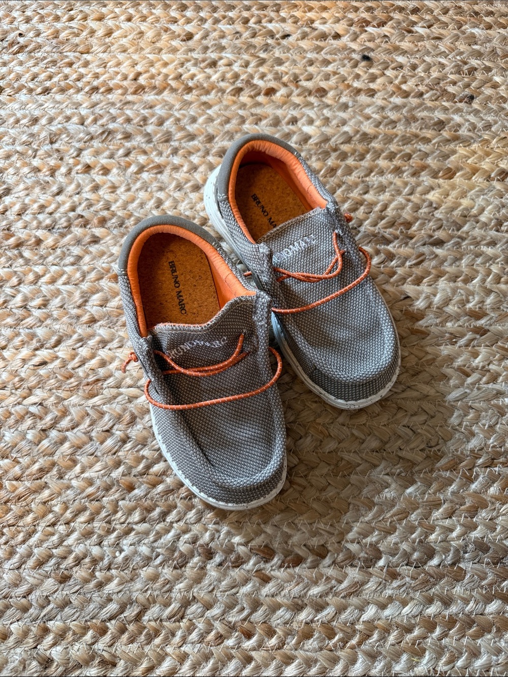 Hey Dude Kids Gray Slip-On Sneakers with Orange Trim